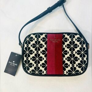 Kate Spade Black and Red Floral Crossbody Bag